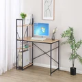 Gorilla Office: Home Office Desk with Shelving - Black /Oak