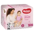 Huggies Ultra Dry Convenience Toddler Girl Nappies - Size 4 (18 Pack)