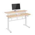 Gorilla Office-Sit Stand Split Desk-White/Oak