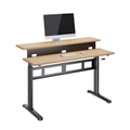 Gorilla Office-Sit Stand Split Desk-Black/Oak