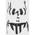 Killstar: High Tide Bikini [PLUS] (Size: 4XL) in Black/White (Women's)