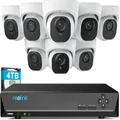 Reolink 4K 16 Channel NVR kit, 8 x Dome Camera 8MP build in AI, Pre-installed 4TB HDD