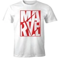 Marvel: Logo Adult T-Shirt - White (Size: M) in Red/White (Men's)