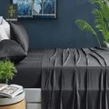 Ovela 100% Natural Bamboo Bed Sheet Set (Single, Charcoal)