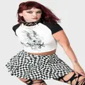 Killstar: Punk/Wave Mini Skirt (Size: M) in White (Women's)