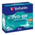 Verbatim DVD-RW 4.7GB Jewel Case 2x (5 Pack)