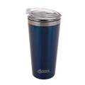 Oasis: Stainless Steel Insulated Travel Cup with Lid - Navy (480ml) - D.Line