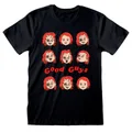 Child's Play: Chucky Expressions - Adult T-shirt (Small) in Black (Women's)