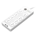 Huntkey 8 Outlet Surge Protected Powerboard with Dual 5V 2.1A USB Ports