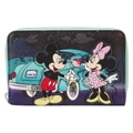 Loungefly: Disney - Mikey & Minnie Drive-In Date Zip Wallet in Blue (Women's)