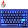 Keychron Q1 v2 75% RGB Gateron G Pro Red Fully Assembled Hot-Swappable QMK Custom Mechanical Keyboard Navy Blue