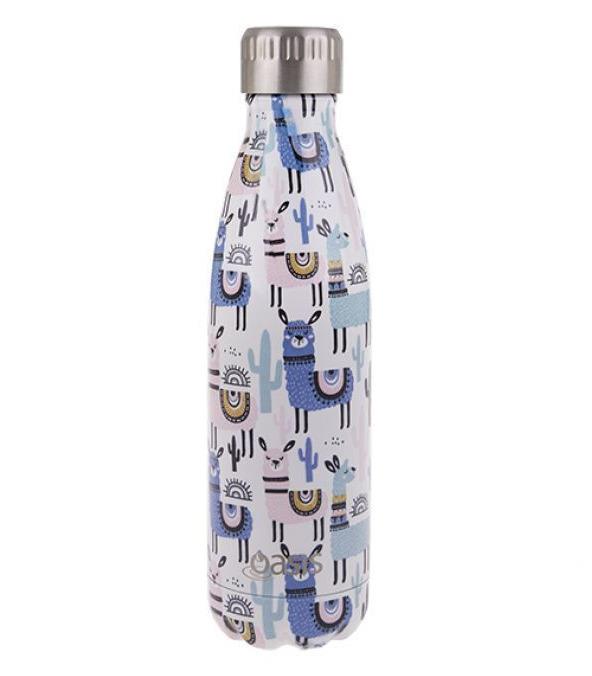 Oasis: Insulated Stainless Steel Drink Bottle - llama (500ml) - D.Line