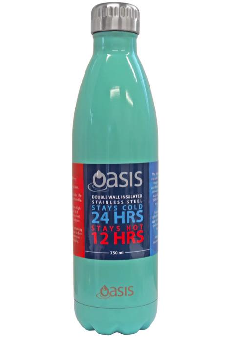 Oasis Insulated Stainless Steel Water Bottle - Spearmint (750ml) - D.Line