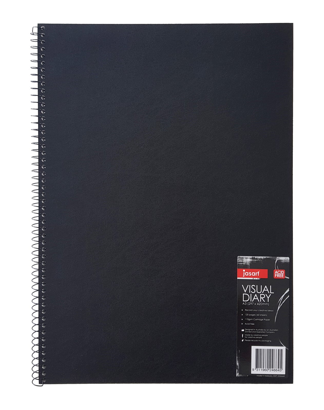 Jasart A3 60 Page Spiral Bound Visual Diary