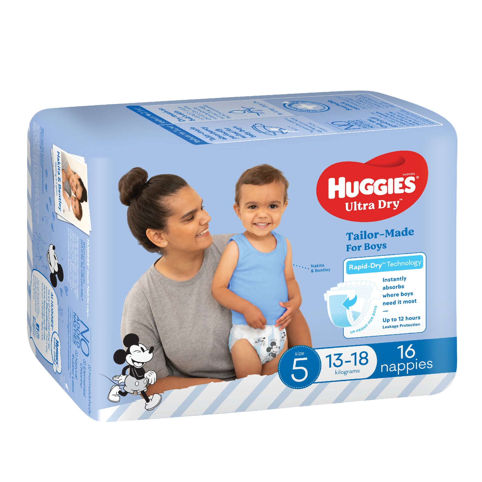 Huggies Ultra Dry Convenience Walker Boy Nappies - Size 5 (16 Pack)
