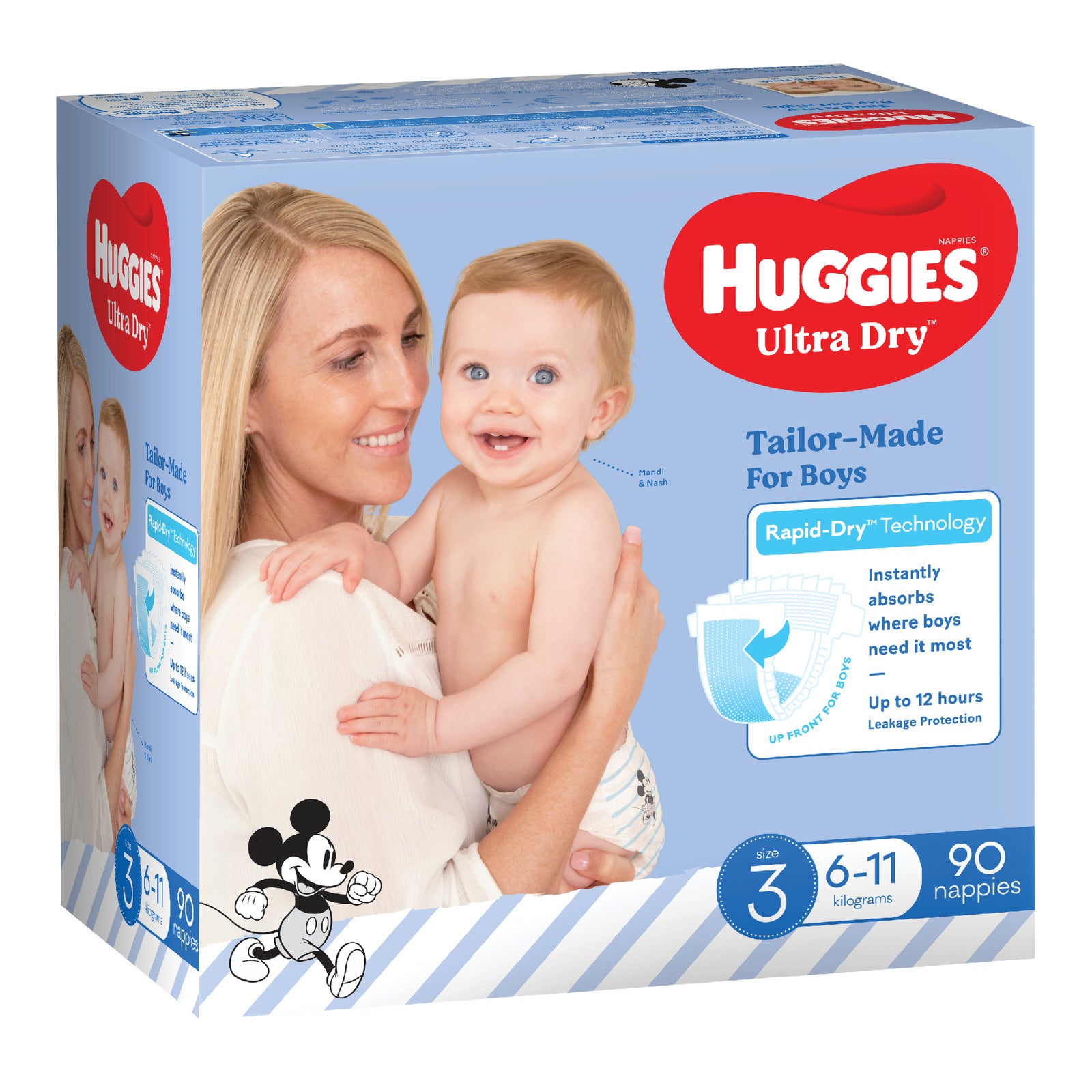 Huggies: Ultra Dry Crawler Boy Nappies Jumbo Pack - Size 3 (90 Pack)