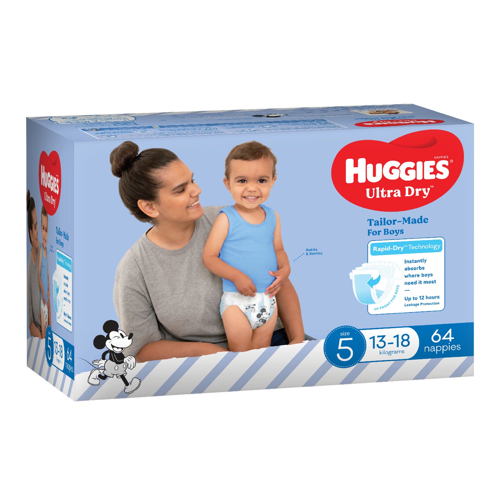 Huggies Ultra Dry Walker Boy Nappies Jumbo Pack - Size 5 (64 Pack)