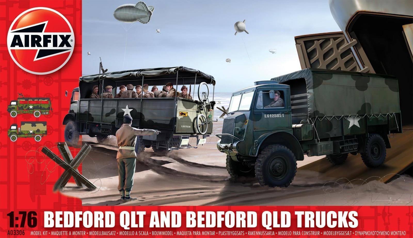 Airfix 1:76 Bedford QLT & Bedford QLD Trucks - Model Kit
