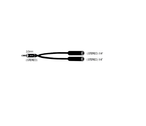 EWI 3.5mm TRS Male To 2 x 6.5mm TRS Female Jacks