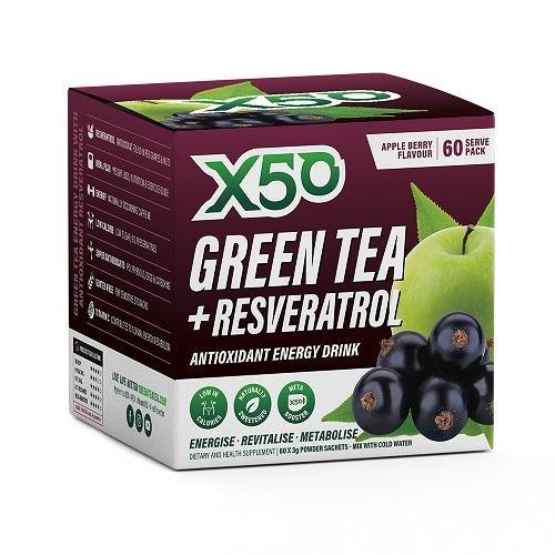 Green Tea X50 + Resveratrol - Apple Berry x 60 Sachets
