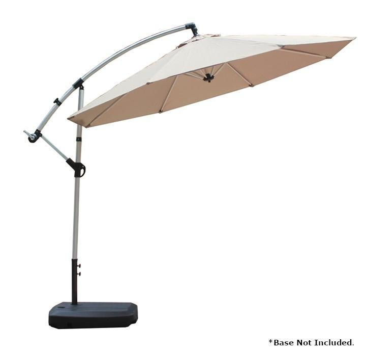 Beige Outdoor Aluminium Cantilever Umbrella with Crank Handle - 3M