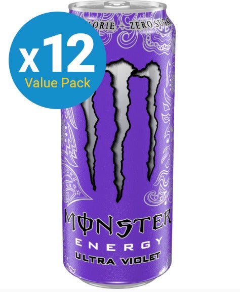 Monster Energy Drink Can - Ultra Violet - 500ml (12 Pack)