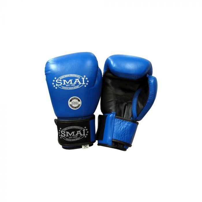 SMAI: Pro Leather Boxing Gloves - Blue (16Oz)