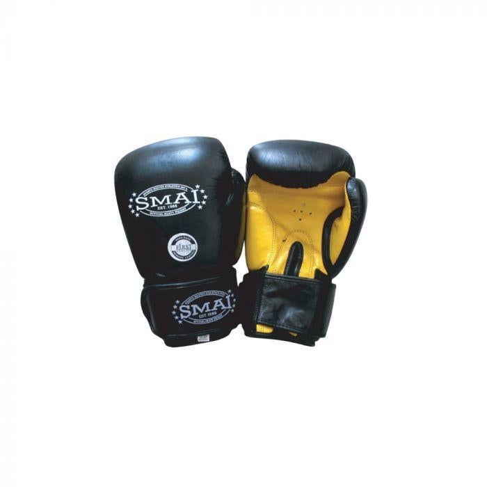 SMAI: Pro Leather Boxing Gloves - Black (14Oz)