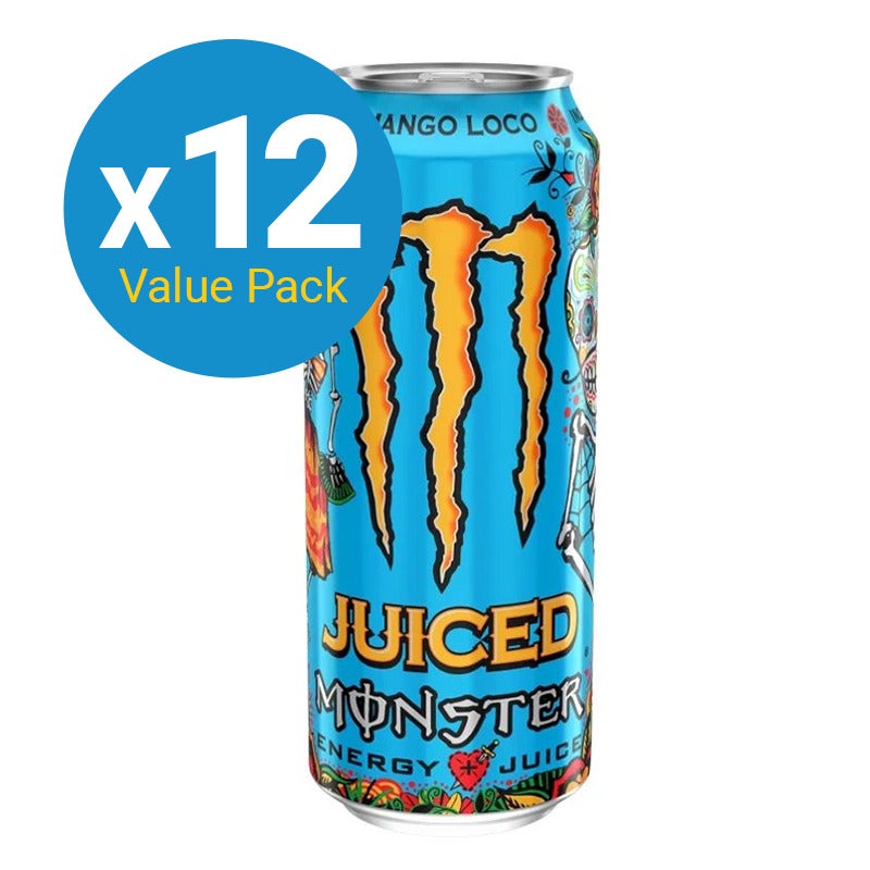 Monster Energy Juiced Drink Can - Mango Loco - 500ml (12 Pack)