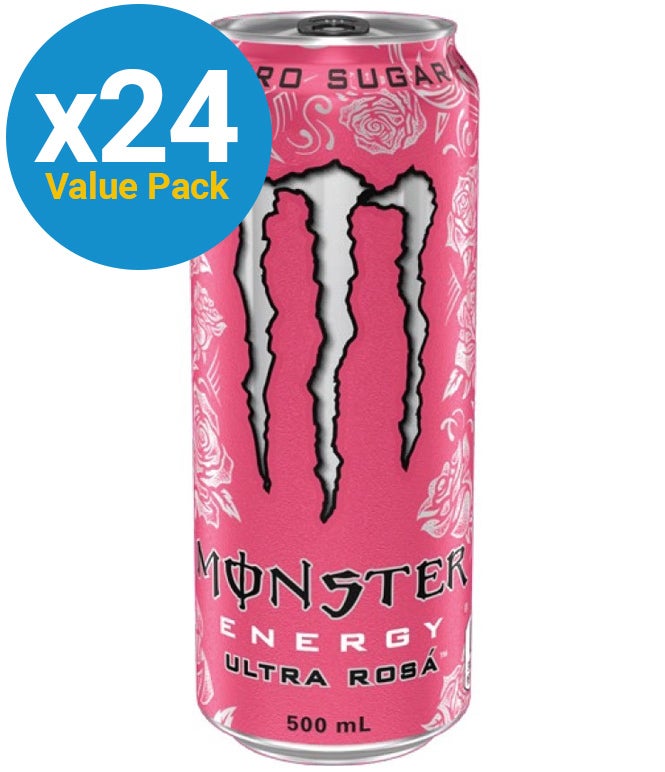 Monster Energy Drink Can - Zero Ultra Rosa - 500ml (24 Pack)