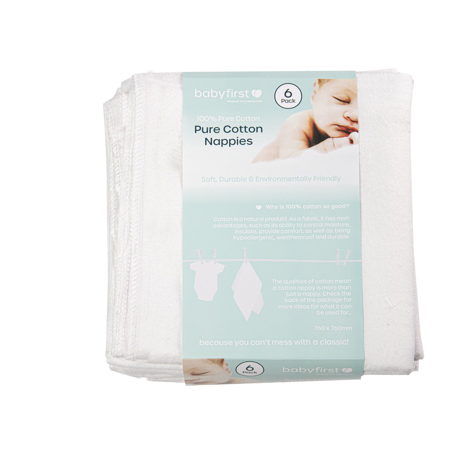 Baby First: Cloth Nappies - 6 Pack