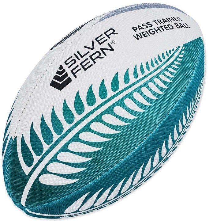 Silver Fern Pass Trainer Weighted Touch Rugby Ball - Size 4