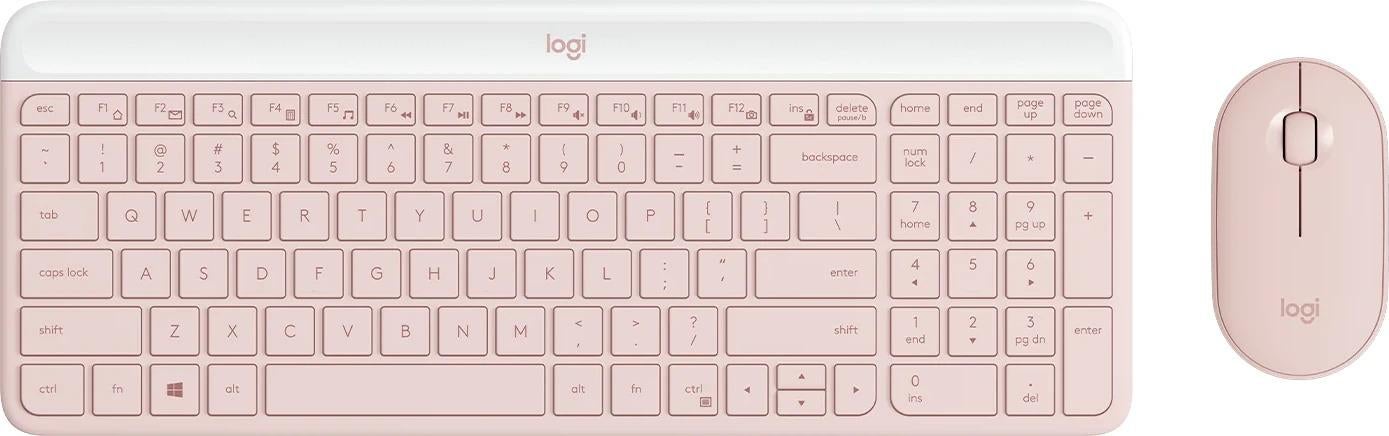 Logitech MK470 Slim Wireless Keyboard and Mouse Combo Rose