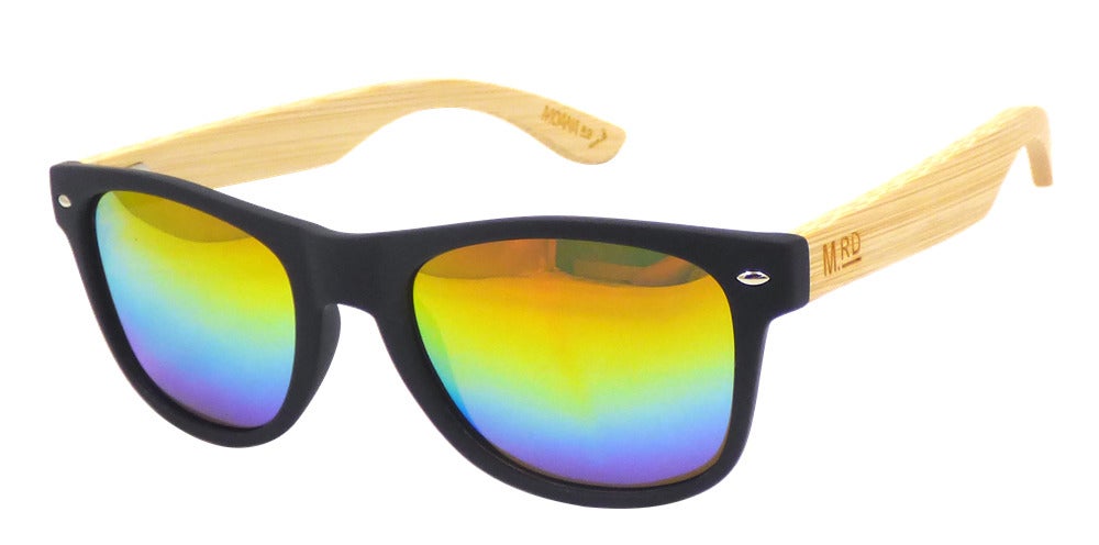 Moana Road: 50/50s Sunglasses - Black w/ Rainbow Lens