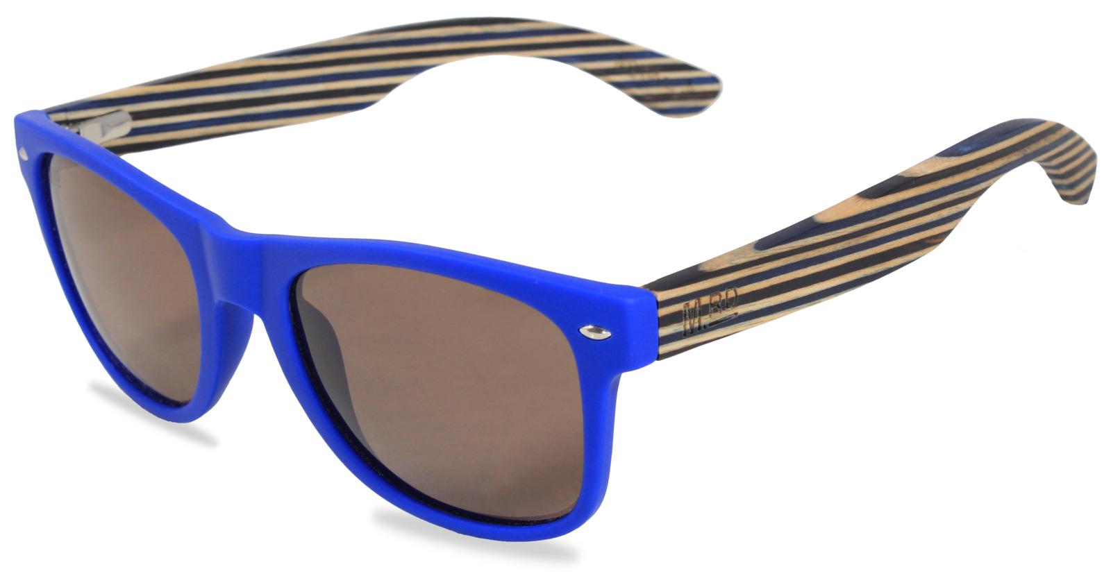 Moana Road: 50/50s Sunglasses - Blue w/ Striped Arms