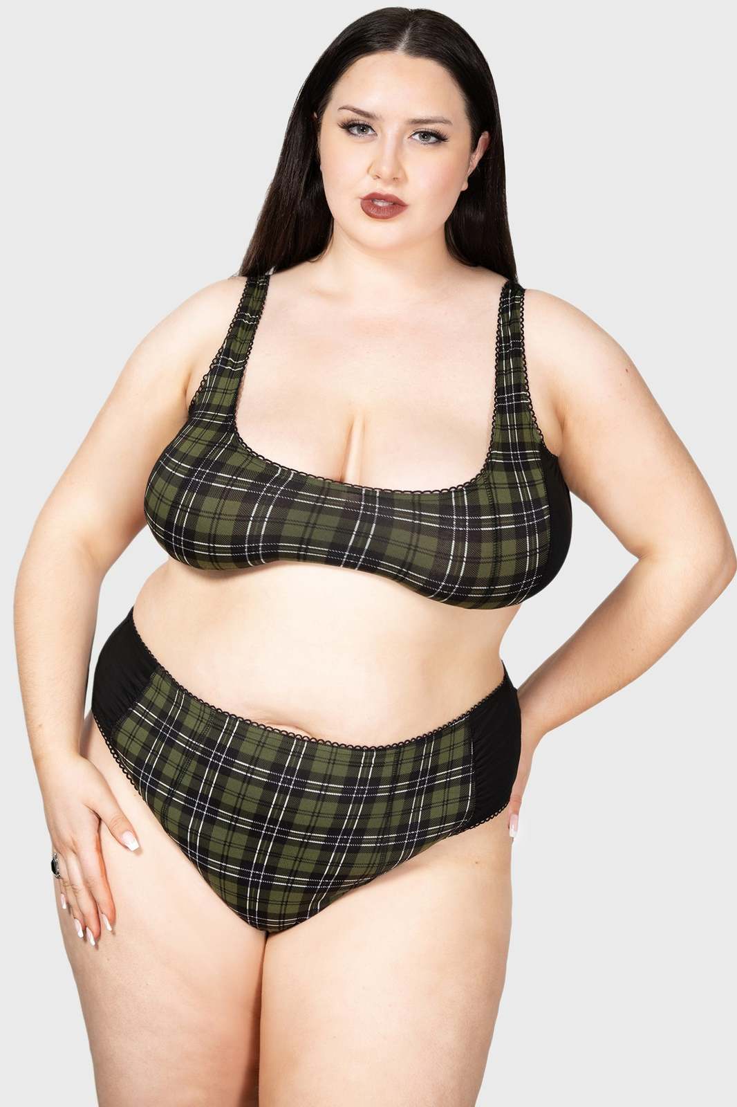 Killstar: Autumn Lights Bra [PLUS] (Size: 4XL) in Black, Green (Women's)