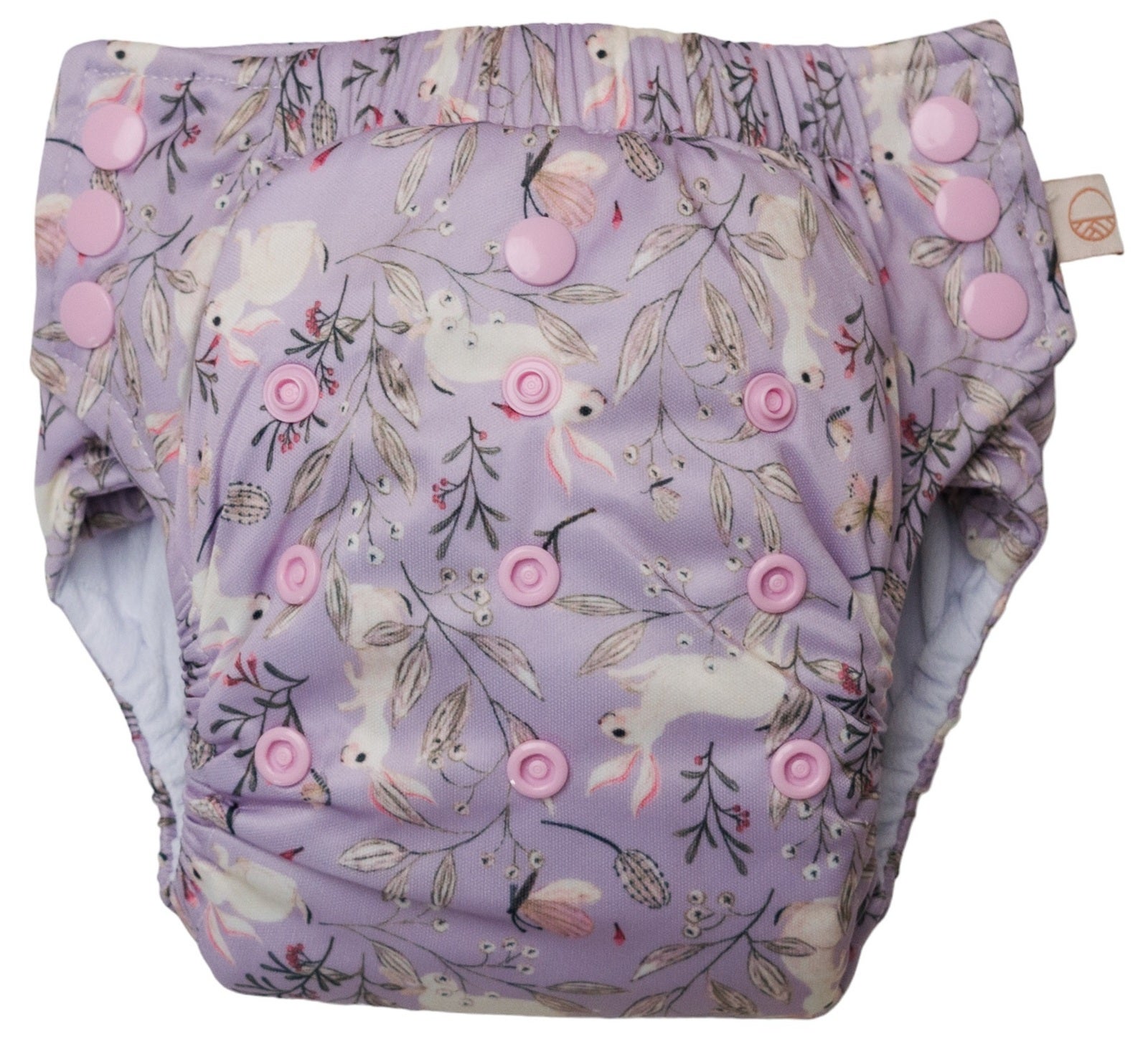 Nestling: Sassy Straight Up Nappy - Lilac Bunnies (1-3 years)