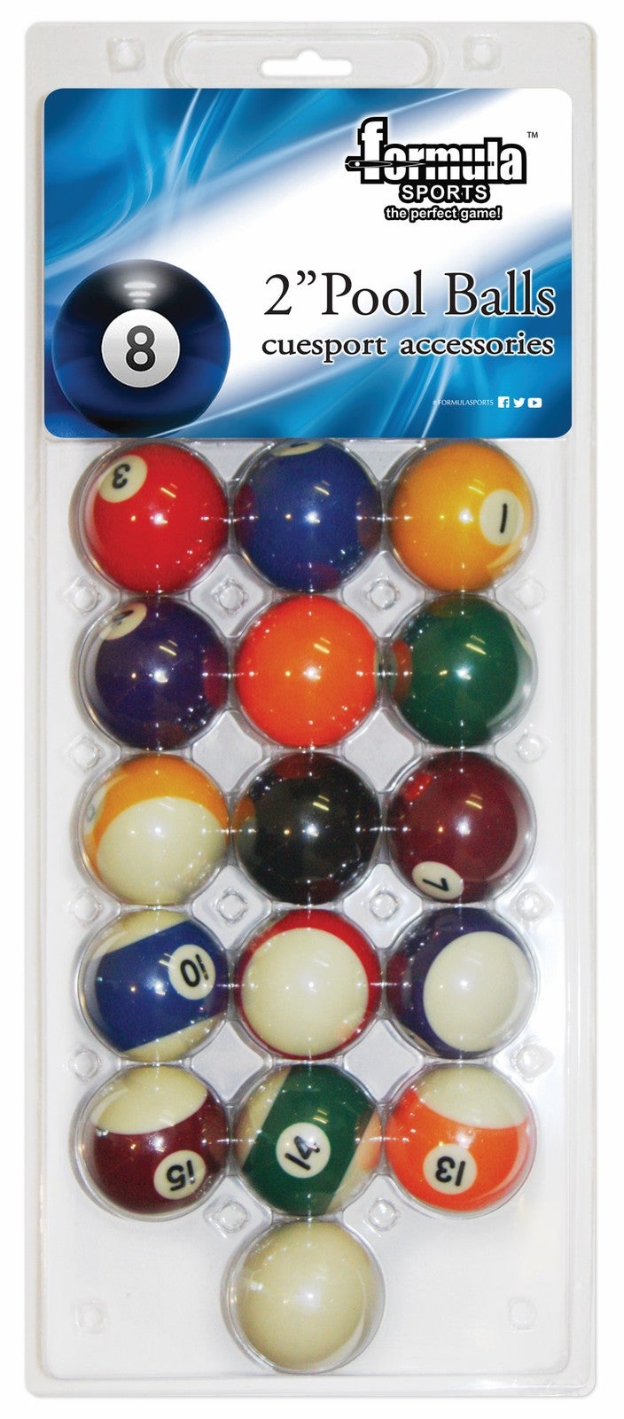Formula Sports: 2" Kelly Pool Balls Blister Pack
