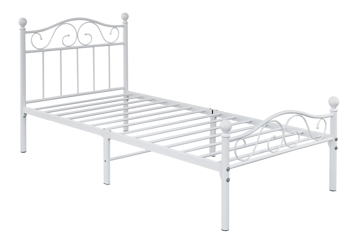 Fraser Country Single Metal Bed Frame - White