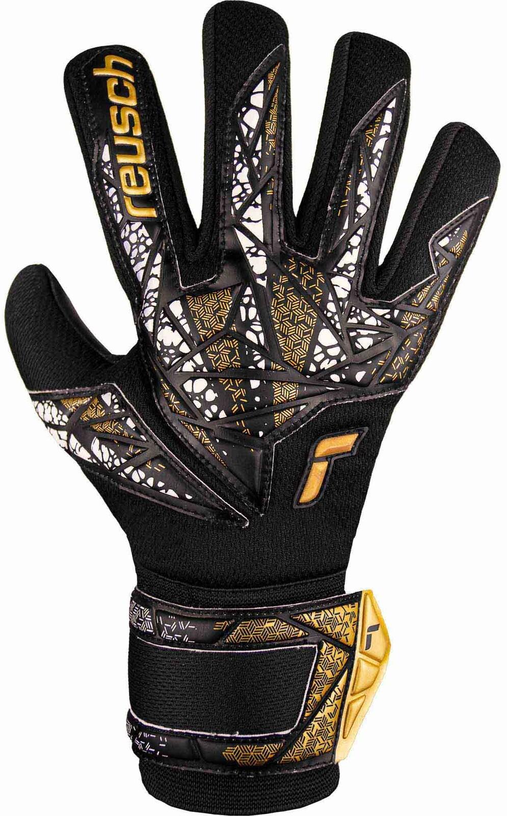Reusch Silver NC Finger Support - Black / Gold / White - Size 8