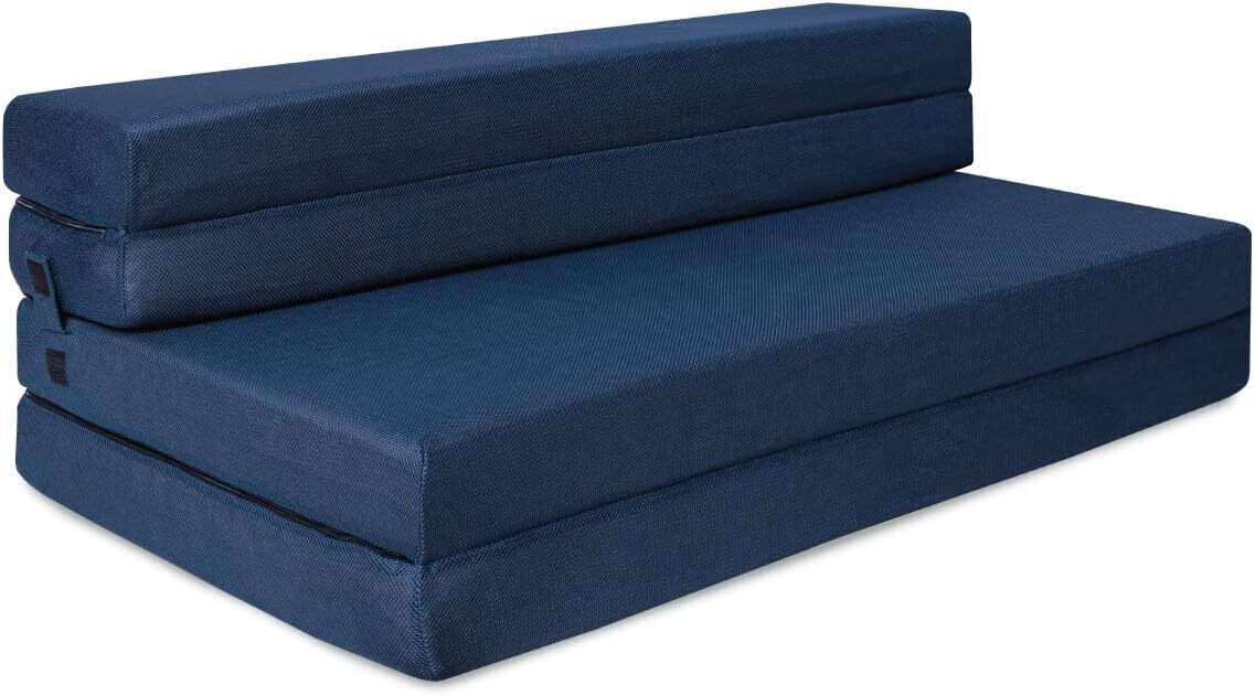 Fraser Country: Double - Tri-Fold Foam Folding Mattress and Sofa Bed (Navy)