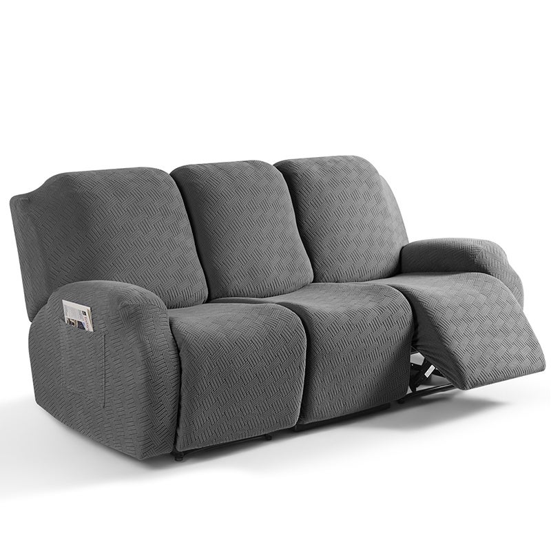 COMFEYA 3 Seater Recliner Covers for Recliner Chair - Dark Gray