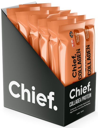 We Are Chief Collagen Protein Bars - Hazelnut Brownie (45g) x 12