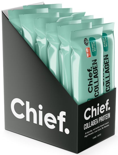 We Are Chief Collagen Protein Bars - Peanut Butter (45g) x 12