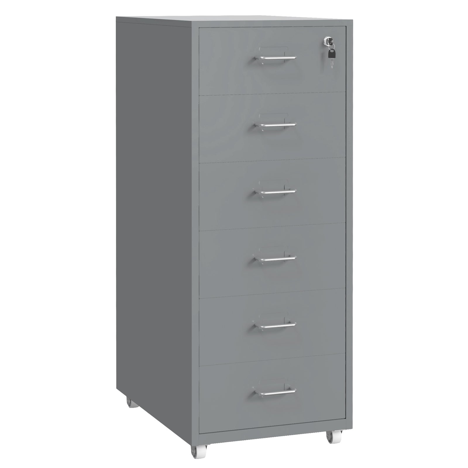 Gorilla Office - Mobile Metal 6 Drawer Cabinet -Grey