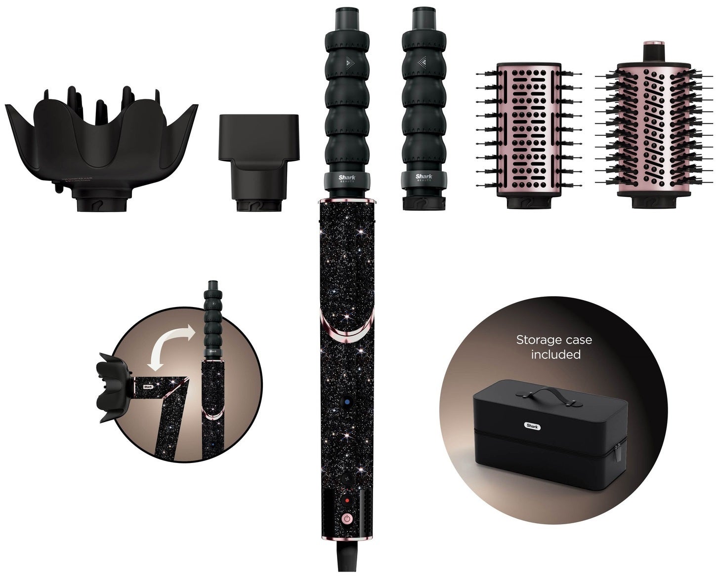 Shark: FlexStyle Hair Styling & Drying System HD446JB - Black Sparkle (Limited Edition)
