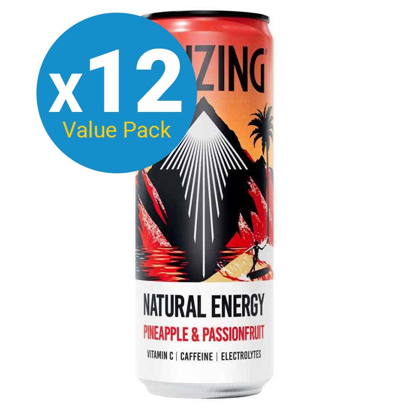 Tenzing Natural Energy: Pineapple & Passionfruit Drink Can - 330ml (12 Pack)