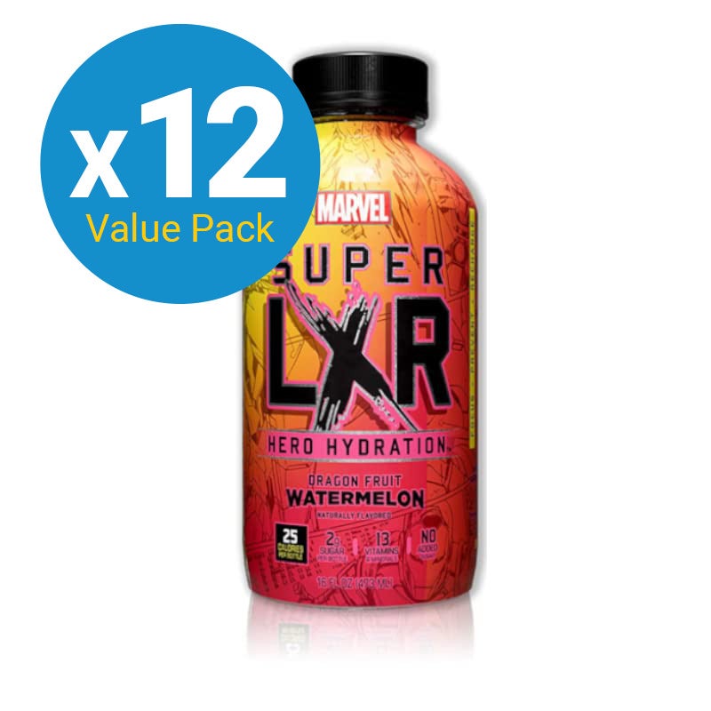Arizona x Marvel Super LXR Hydration Drink Bottle - Dragon Fruit Watermelon 473ml (12 Pack)