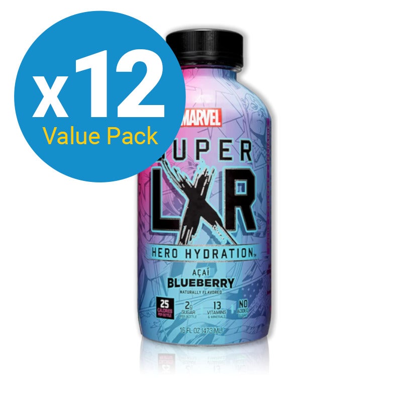 Arizona x Marvel Super LXR Hydration Drink Bottle - Acai Blueberry 473ml (12 Pack)