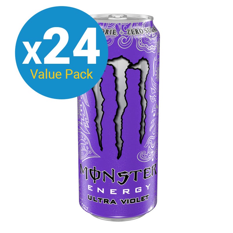 Monster Energy Drink Can - Ultra Violet - 500ml (24 Pack)